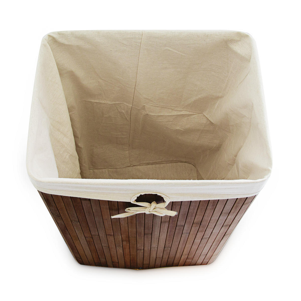 WÄSCHEKORB - Braun, Holz/Textil (43.5/65.5/33.5cm) - Relaxdays