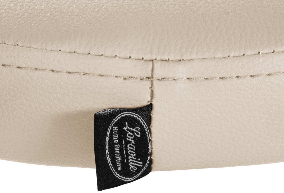 BARHOCKER Lederlook creme - Creme/Schwarz, Textil/Metall (38.5/60/38.5cm) - CLP