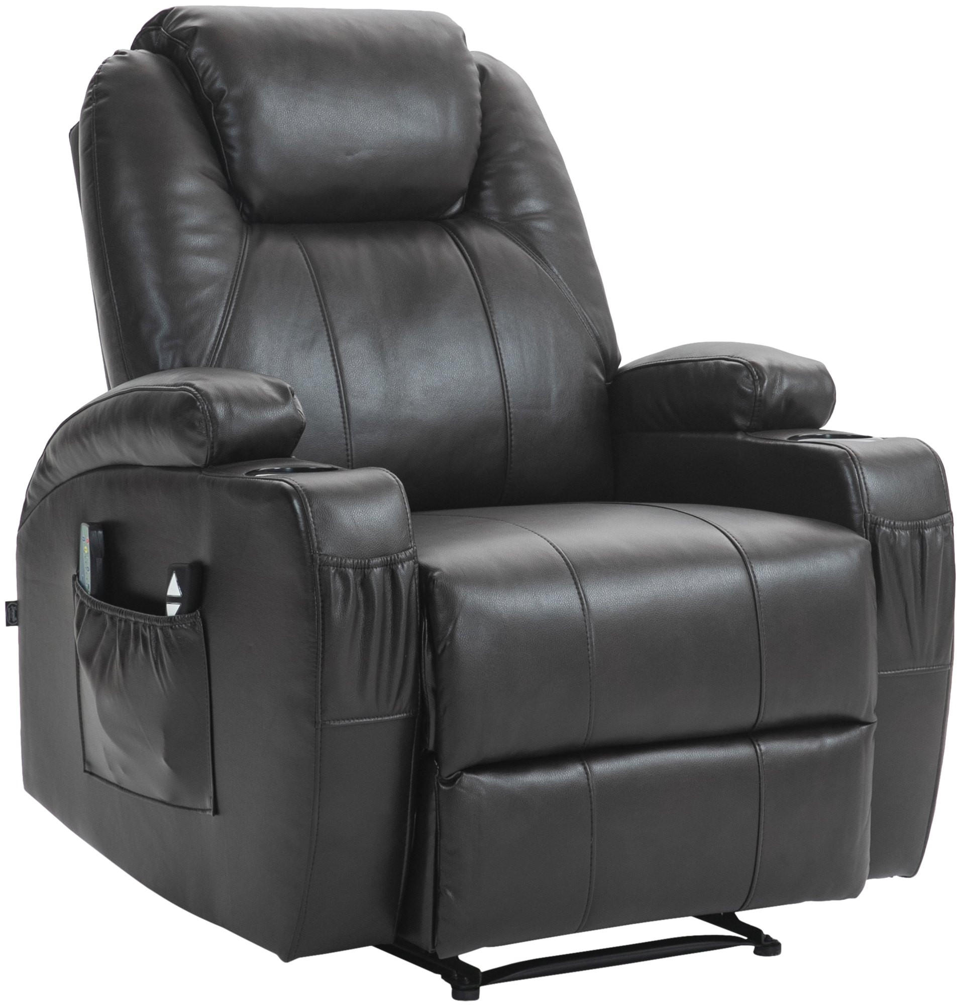 SESSEL Lederlook braun - Schwarz/Braun, Textil/Metall (83/105/94cm) - CLP