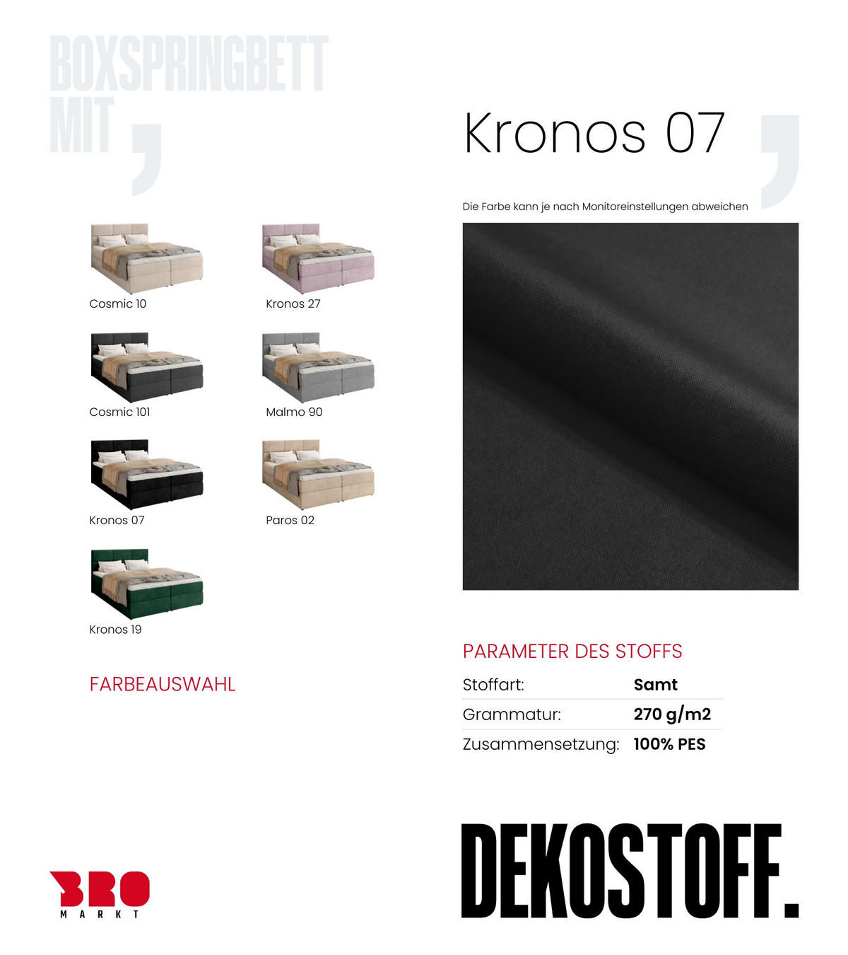 BOXBETT Boston mit Topper 160/200 Schwarz - Schwarz, Holzwerkstoff/Textil (160/200cm) - Bromarkt