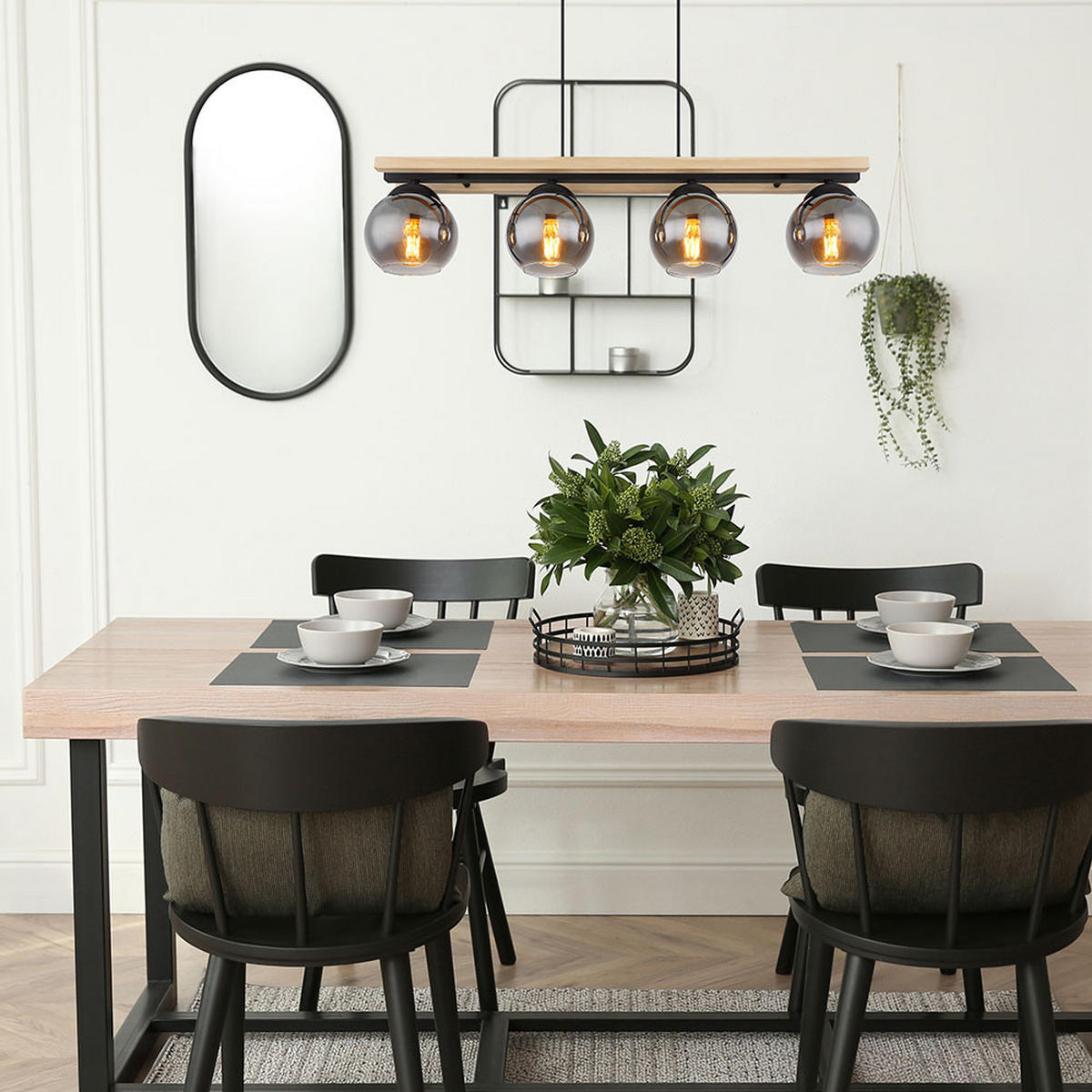 LED HÄNGELEUCHTE CONNI Holz Braun - Braun, Holz (85/15/120cm) - Globo Lighting