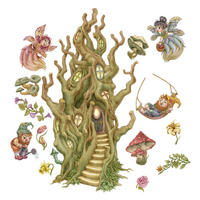 WANDAUFKLEBER 60x80cm - Feenwaldwesen - Multicolor, Kunststoff (60/80/0.1cm) - Wallfluent