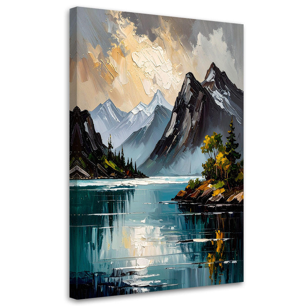 Feeby Leinwandbild Grau 60x90 cm