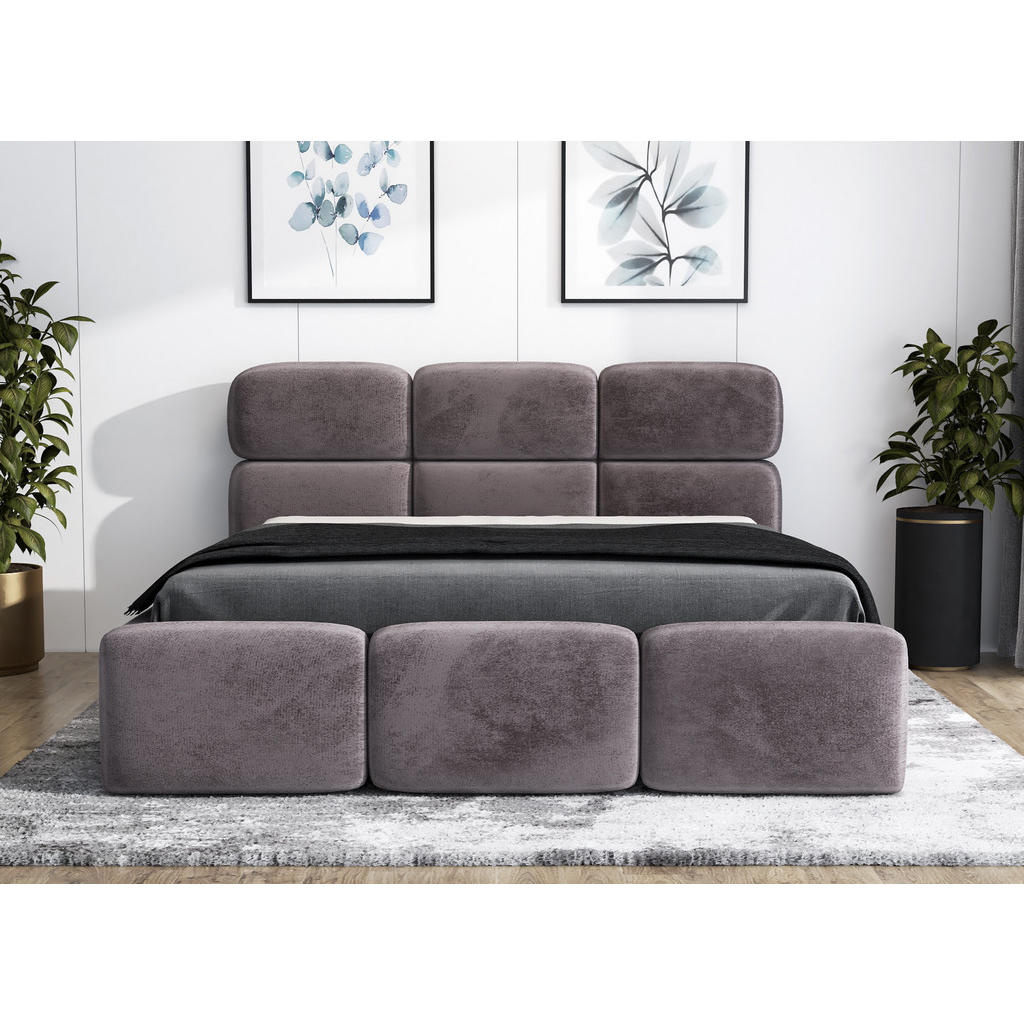 Thumbnail - A&J MöbelLand Polsterbett, Grau, Textil, H2, 90x200 cm, Schlafzimmer, Betten, Polsterbetten