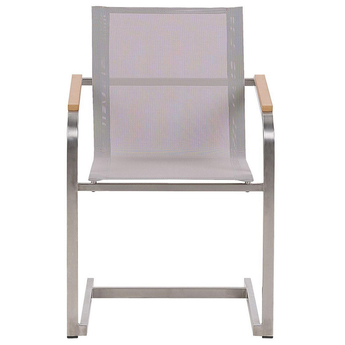 GARTENMÖBEL SET 6-Sitzer Keramik-Glas weiß Textil beige Cosoleto - Beige/Silberfarben, Glas - Beliani