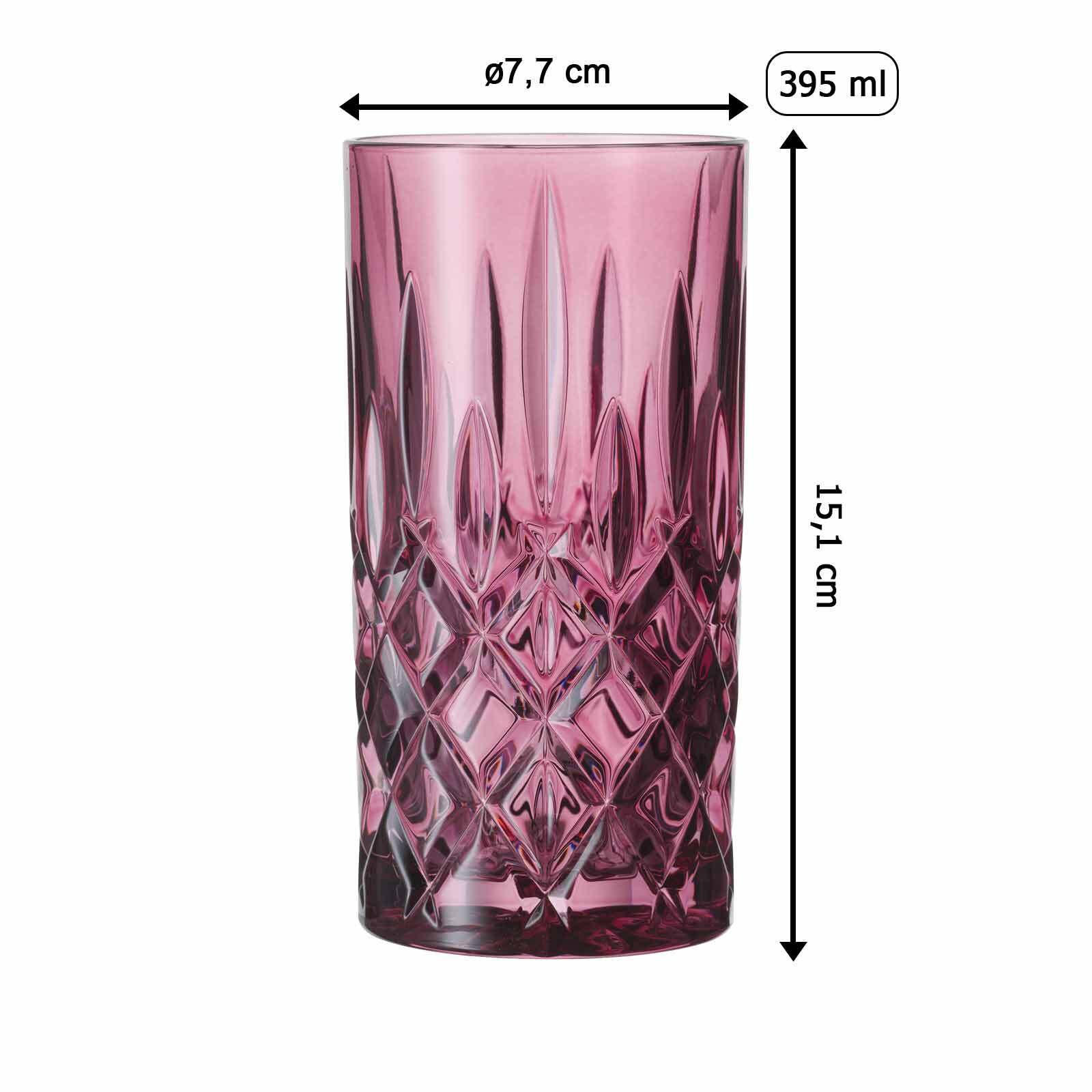 LONGDRINKGLÄSER Noblesse Berry 395 ml 4er Set - Beere, Glas (0.395L) - Nachtmann
