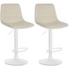 BARHOCKER 2er Set Lederlook creme - Creme, Textil/Metall (45/89/46cm) - CLP