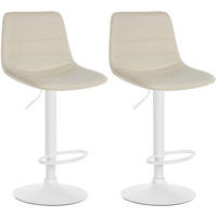 BARHOCKER 2er Set Lederlook creme - Creme, Textil/Metall (45/89/46cm) - CLP