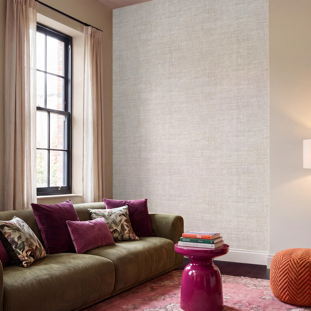 TAPETE - Leinen - Textur - Beige - 180x300 cm - Creme, Papier (180/300cm) - OnlyWow
