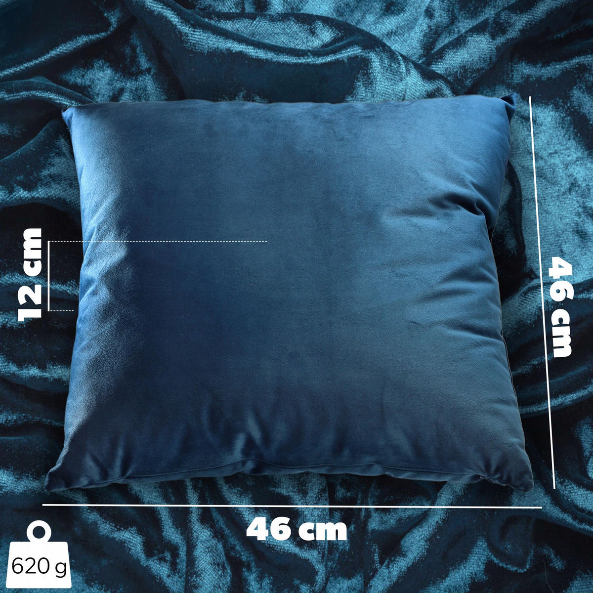 DEKOKISSEN, Dunkelblau - Dunkelblau, Textil (46/46cm) - KADAX
