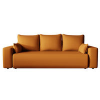 SOFA Bubi mit Bettkasten und Schlaffunktion, Cordstoff - Rostfarben, Holzwerkstoff (242/85/95cm)
