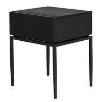 NACHTKOMMODE - Echtholzfurnier / Eisen - Schwarz, Holzwerkstoff (45/55/40cm) - home24