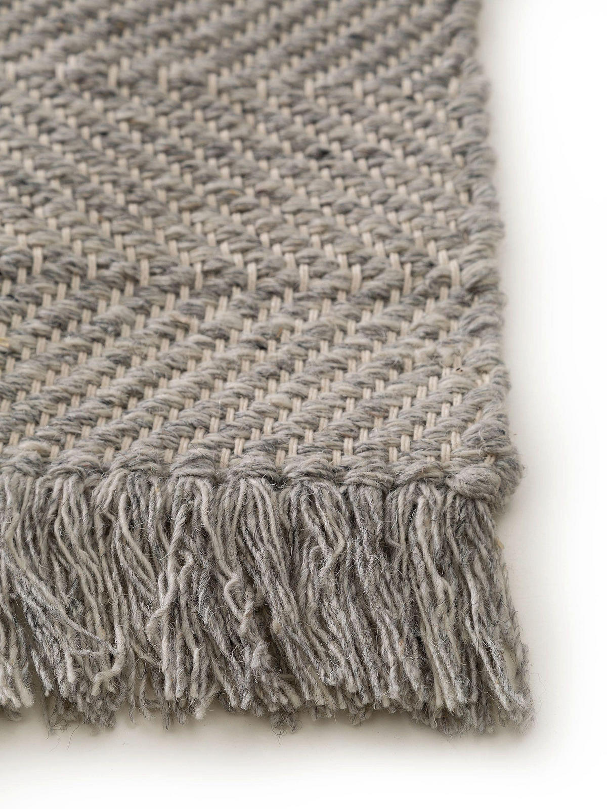 WOLLTEPPICH-LÄUFER Lars Hellgrau 70x200 cm - Hellgrau, Textil (70/200cm) - benuta Pure