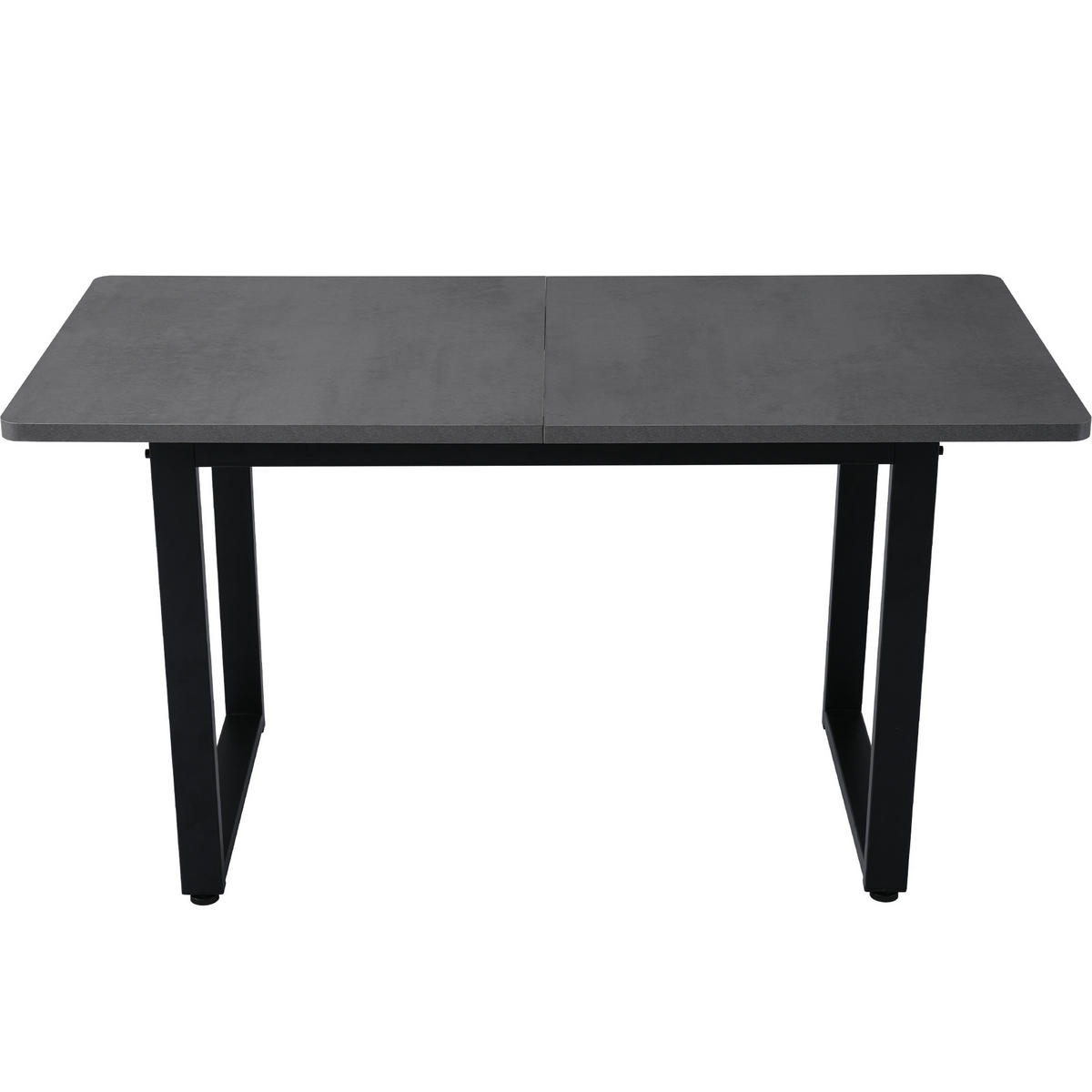 ESSTISCH 140/70/75 cm Schwarz Grau im Industriestil aus Spanplatte mit Metallgestell - Schwarz, Holzwerkstoff (140/70/75cm) - OKWISH