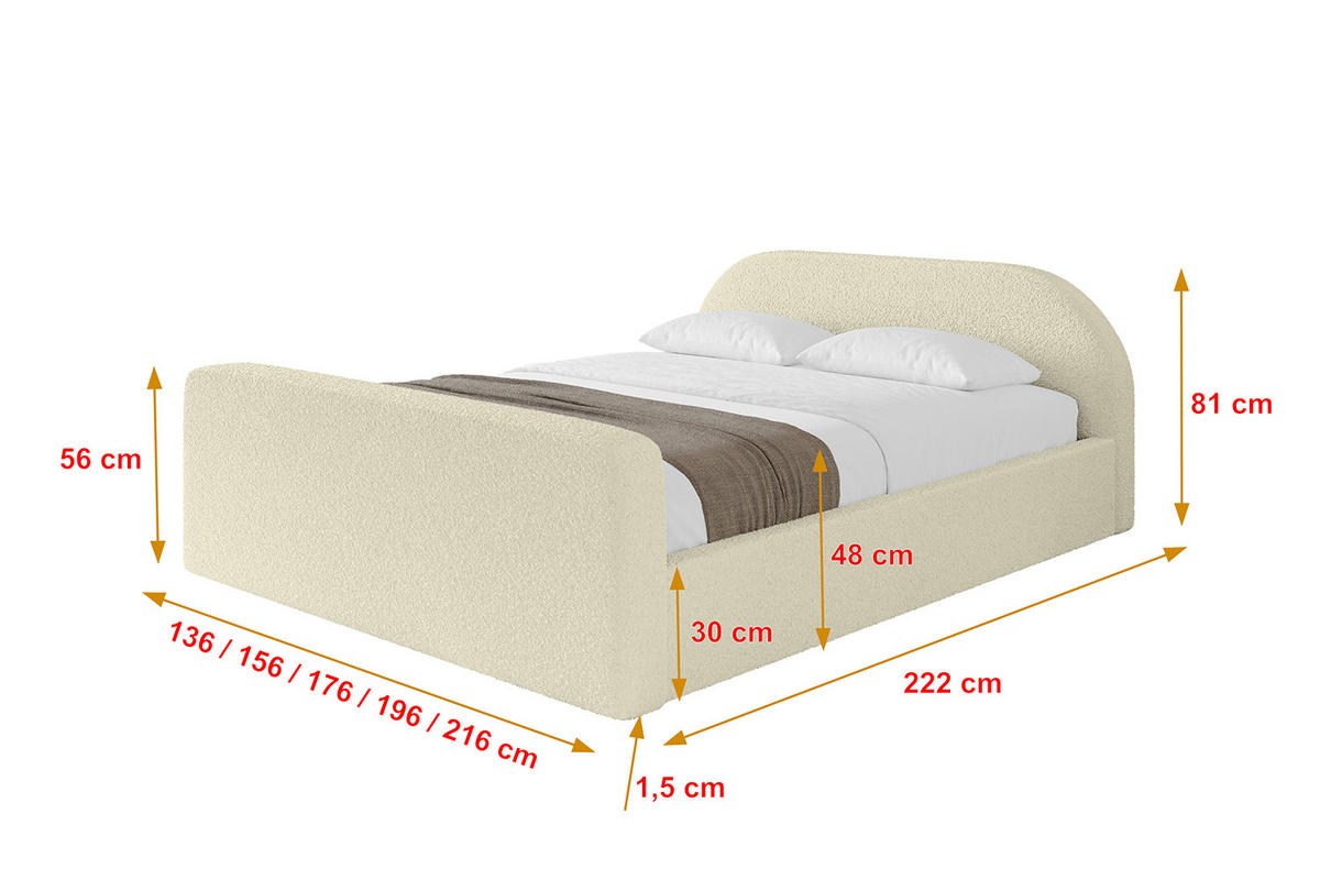 POLSTERBETT mit Bettkasten, Fußteil und Lattenrost, Boxbett ohne Matratze - TIVON-Z-V1 180x200 Beige - Taupe, Holzwerkstoff/Textil (180/200cm) - ALTDECOR