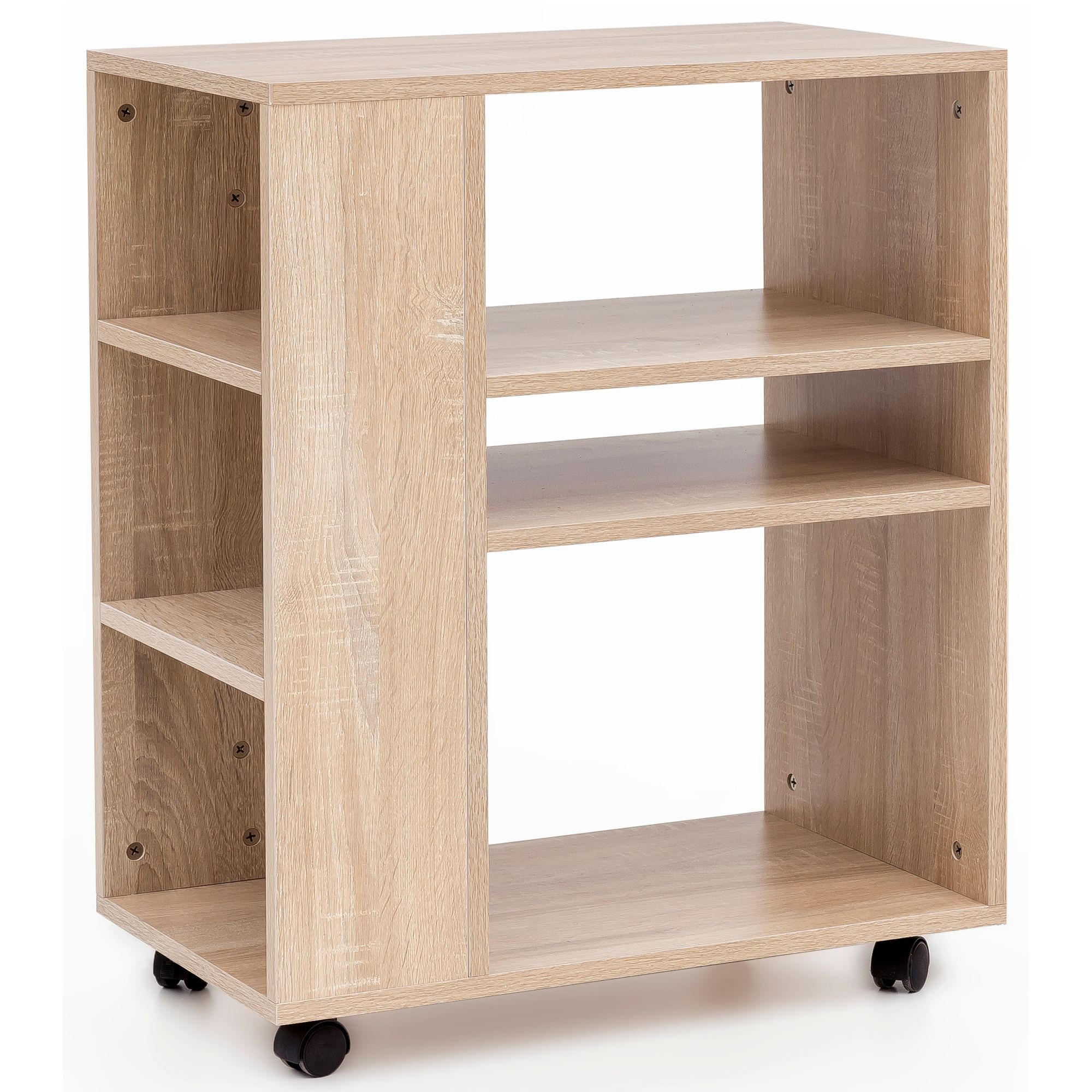 REGAL Multifunktional Mit Rollen Modern BRENTA, Beige 60x35x75 cm - Beige, Holz/Kunststoff (60/75/35cm) - KADIMA DESIGN