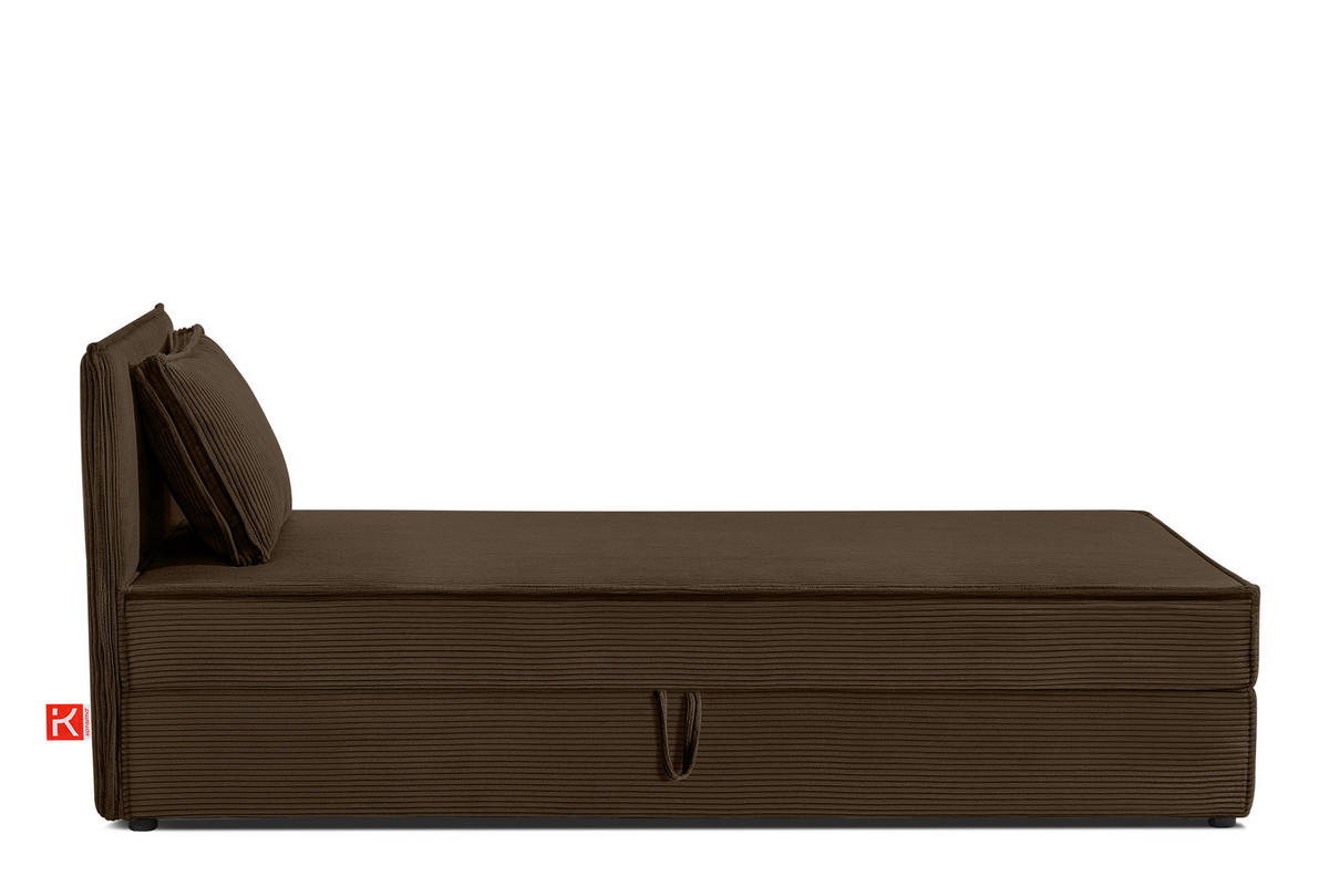 BOXSPRINGBETT ROTI Einzelbett, dunkelbraun - Dunkelbraun/Schwarz, Holz/Holzwerkstoff (100/200cm) - KONSIMO®