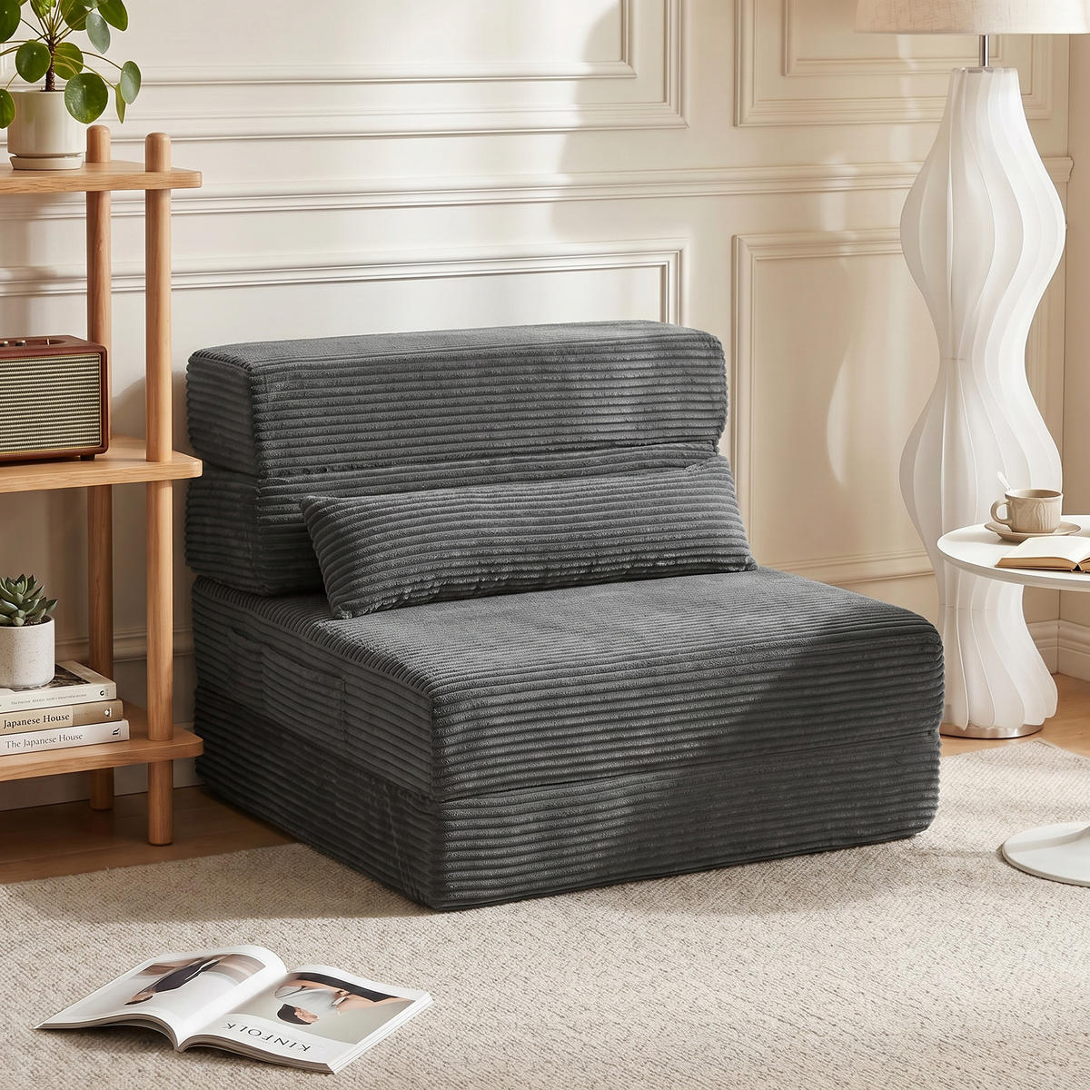 BODENSTUHL Polyester Dunkelgrau - Dunkelgrau, Textil (70/12.5/200cm) - HOMCOM
