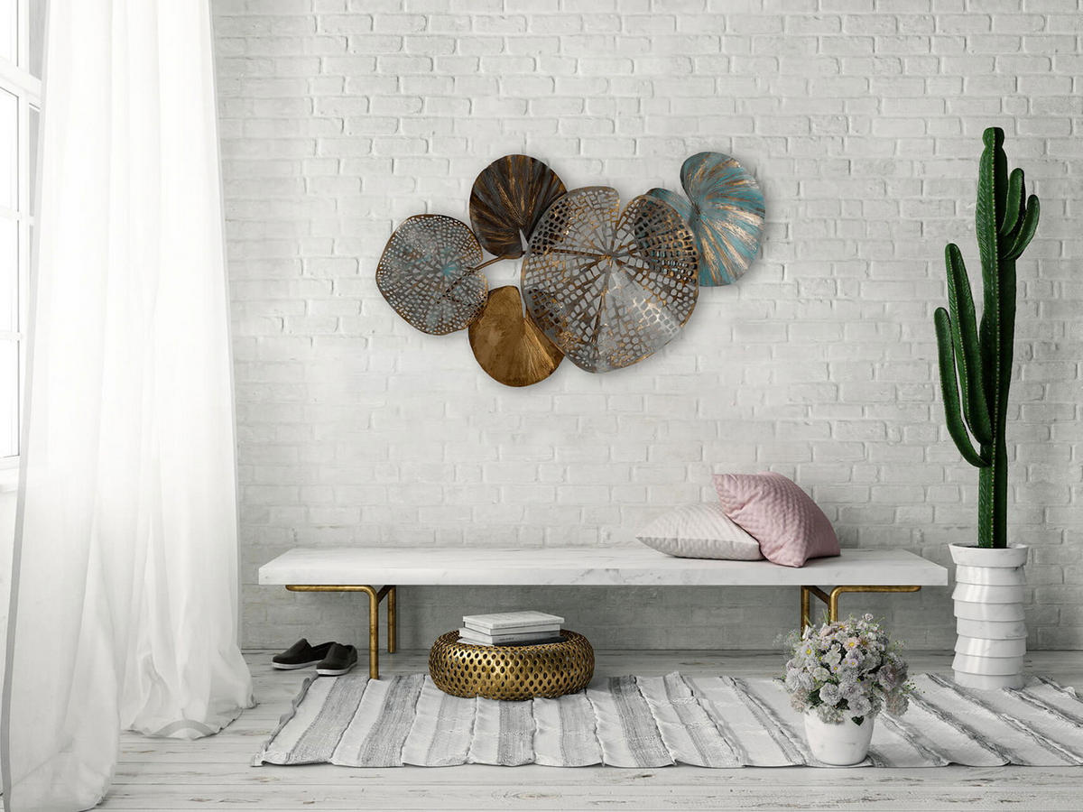 WANDDEKO Grün 100/60 cm - Grün, Metall (2.5/60/4cm) - KUNSTLOFT