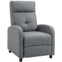 RELAXAČNÍ křeslo 67/87/98 cm šedé z polyesteru s polohováním do 155° a výsuvnou podnožkou - šedá, textil (87/98/67cm) - OKWISH