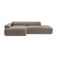 ECKSOFA LINKS Samt Taupe 260cm - Taupe, Textil (155/260cm) - Sia Home