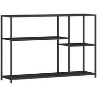 KONSOLENTISCH Flurtisch mit 4 Ablagen, Beistelltisch mit Stahlrahmen, Schwarz - Schwarz, Metall (110/30/75cm) - HOMCOM