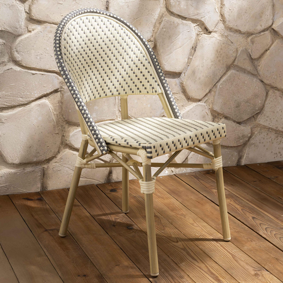 GARTENSTUHL, Grau - Grau, Holz (49/88/58cm) - Oviala