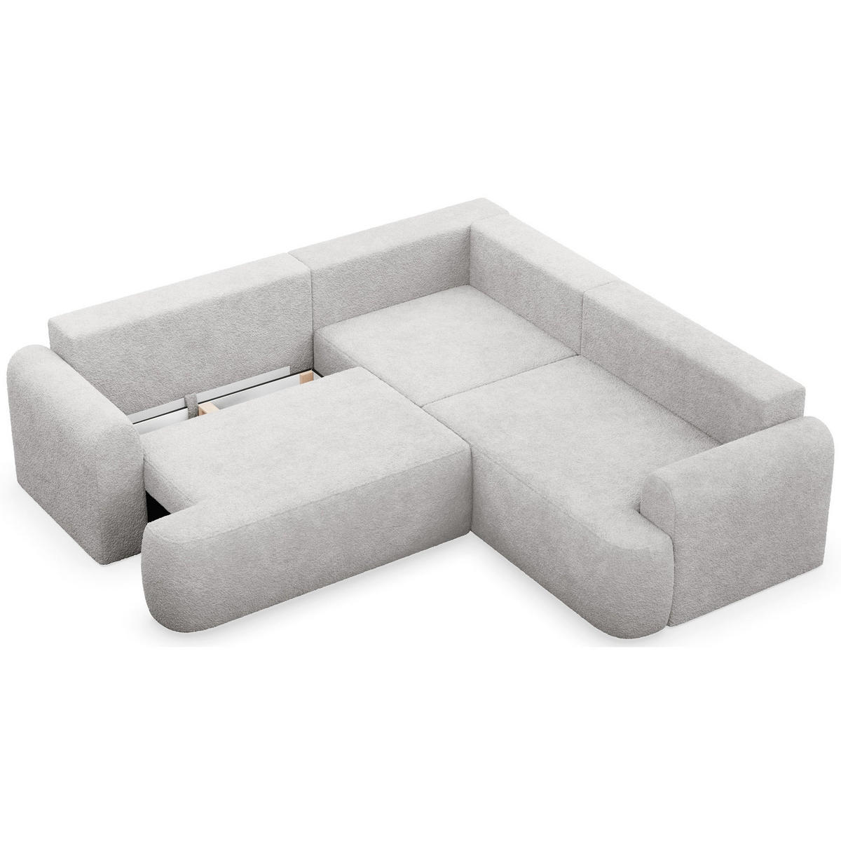 ROHOVÁ POHOVKA Ovo Zelená látka univerzální s úložným prostorem - černá/světle šedá, textil/plast (245/245cm) - Selsey