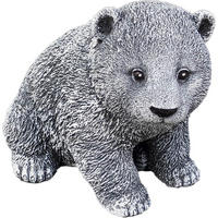 STEINFIGUR Kleiner Bär Bärchen Panda, Frostfest, massiver Steinguss - Grau, Stein (10/12/14cm) - stoneandstyle