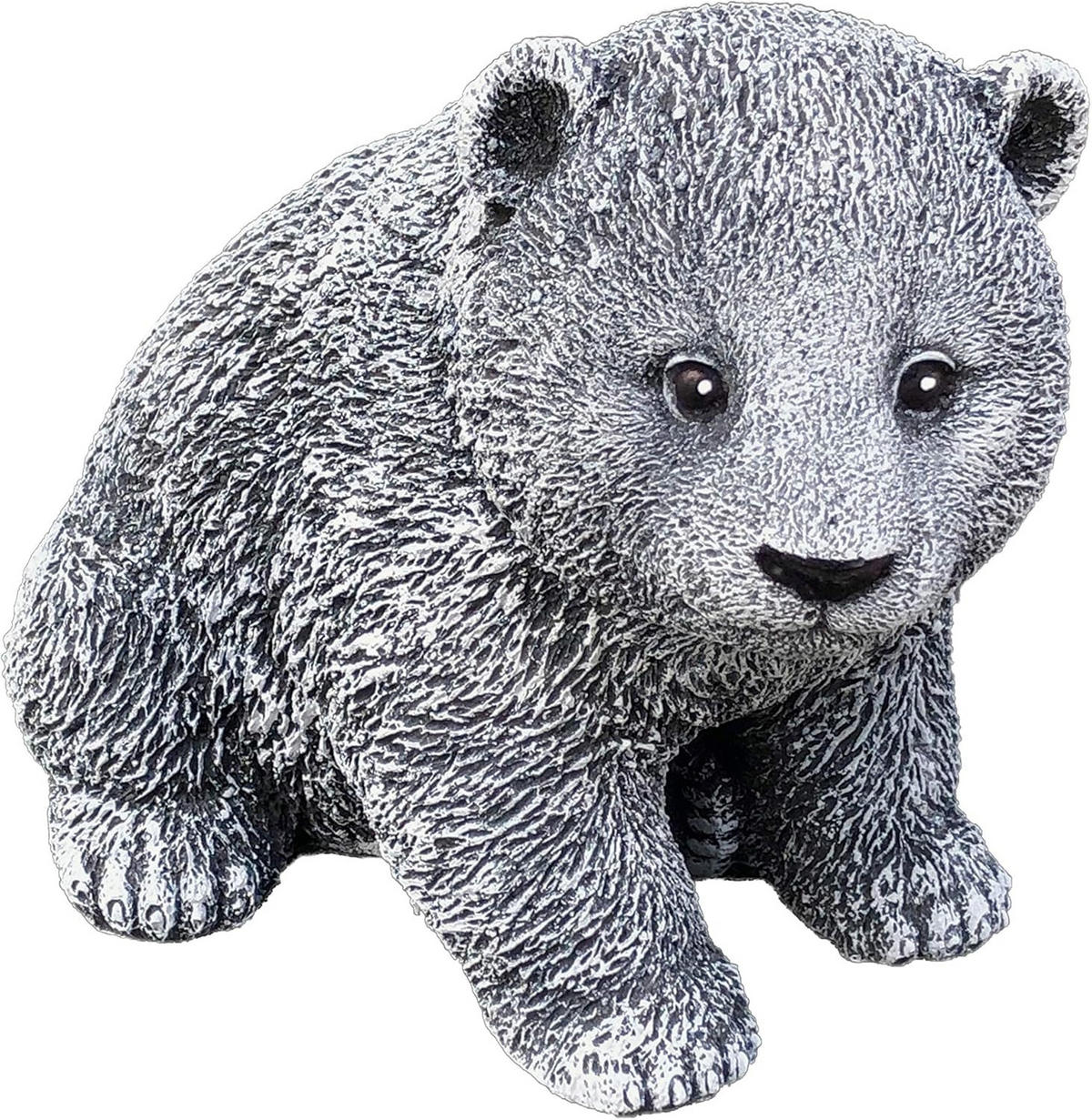 STEINFIGUR Kleiner Bär Bärchen Panda, Frostfest, massiver Steinguss - Grau, Stein (10/12/14cm) - stoneandstyle