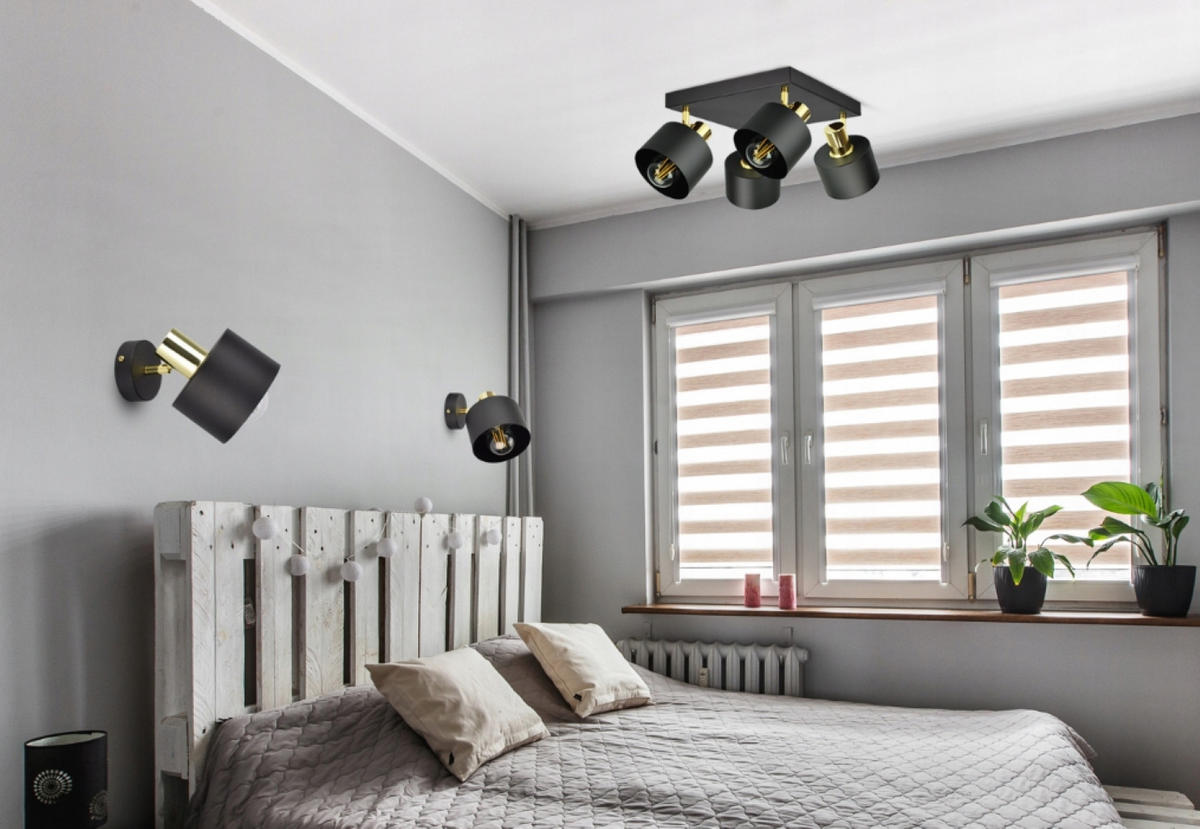DECKENLEUCHTE BLACKSPOT - Goldfarben/Schwarz, Metall (30/30/20cm) - kiki design