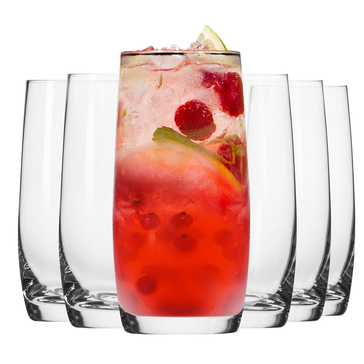 LONGDRINKGLÄSER Blended, 6er-Set, 350 ml - Transparent, Glas (0.41L) - Krosno Glass