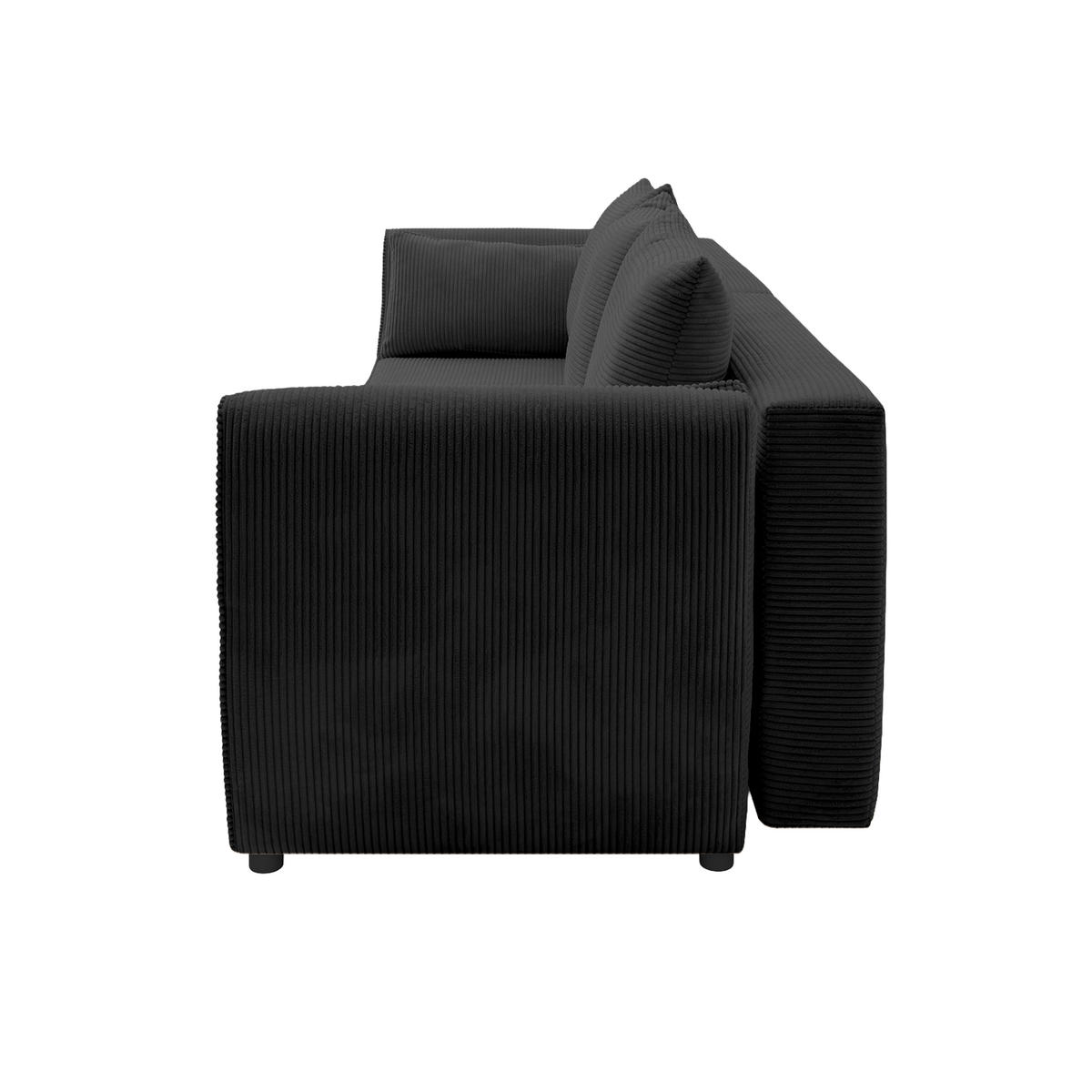 SOFA GRABO mit Schlaffunktion, Anthrazit - Anthrazit, Textil (260/75/145cm) - Fedve