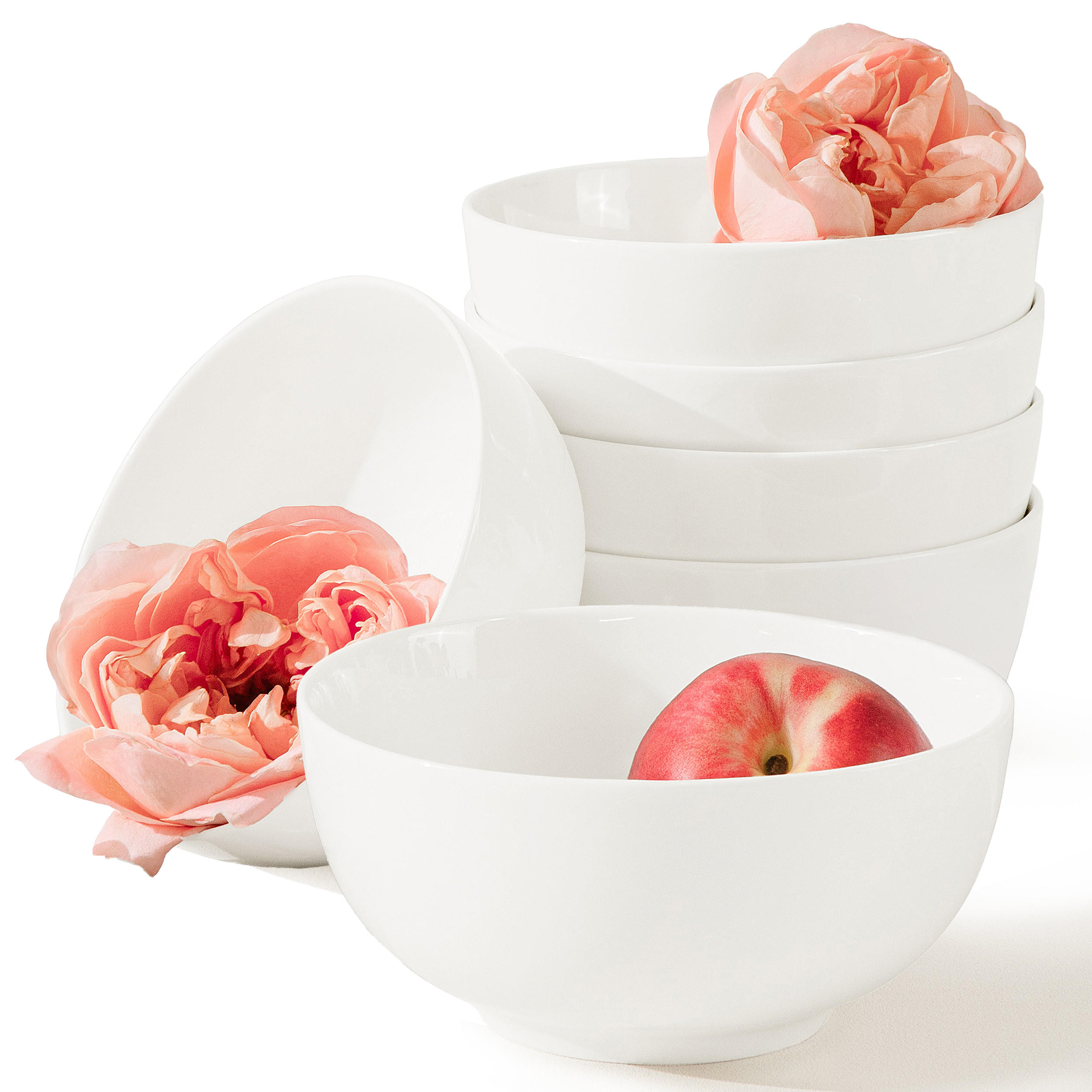 SCHÜSSEL-SET SUPPENSCHALEN AD BELLA 6-tlg,Porzellan, ecru - Ecru, Keramik - KONSIMO®