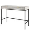 SCHMINKTISCH NANAIMO TOA1-2S Profilierte Fronten, Grau - Grau, Holzwerkstoff/Kunststoff (104/77/50cm) - Komodee