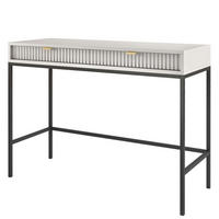 SCHMINKTISCH NANAIMO TOA1-2S Profilierte Fronten, Grau - Grau, Holzwerkstoff/Kunststoff (104/77/50cm) - Komodee