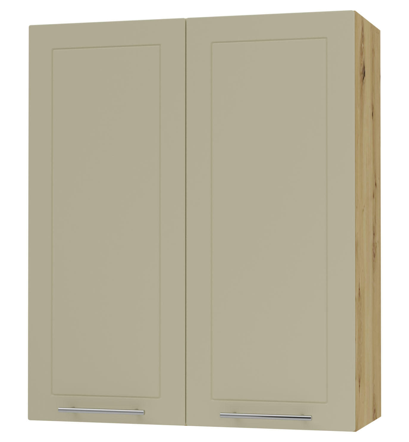 KÜCHENHÄNGESCHRANK Kvantum W4/80 Vanille Matt / Eiche Artisan Matt 80 / 32,5 / 96cm - Creme/Eiche Artisan, Holz/Holzwerkstoff (80/96/32.5cm) - Feldmann-Wohnen