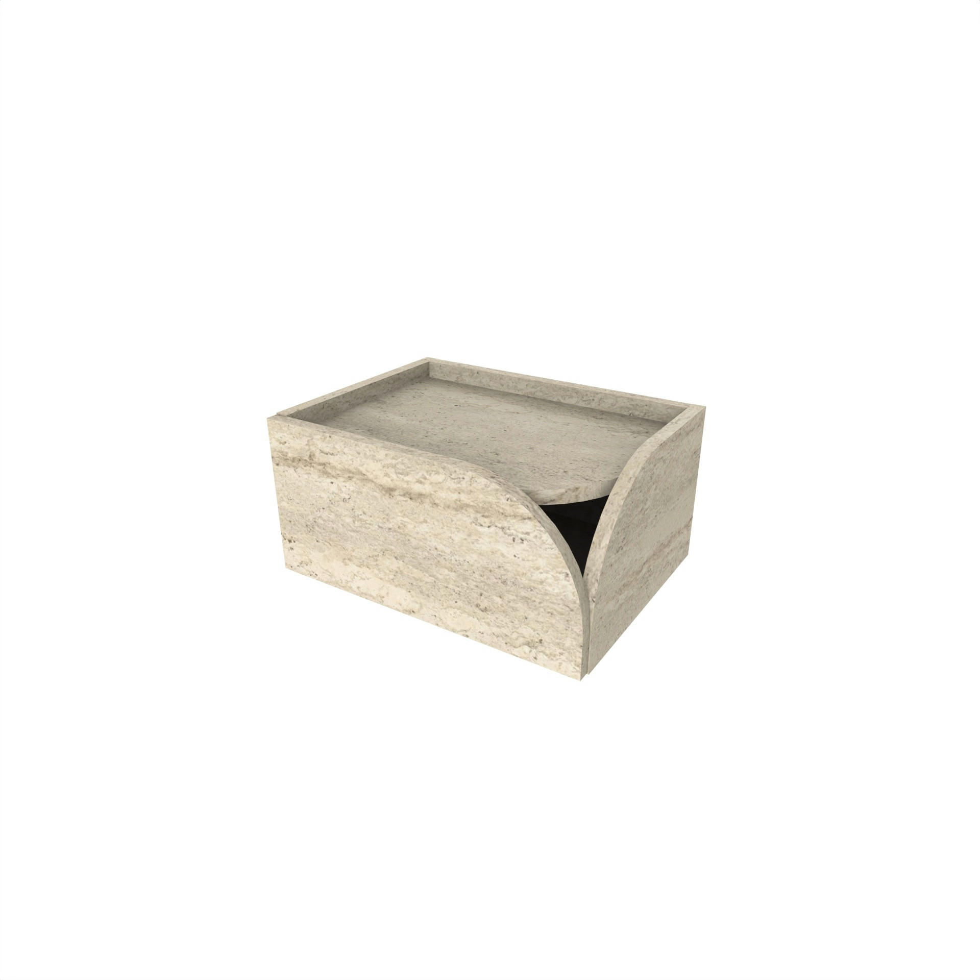 NACHTTISCH Rove Links Travertin 45/33,6/22 cm - Beige, Holzwerkstoff (45/22/33.6cm) - Decortie