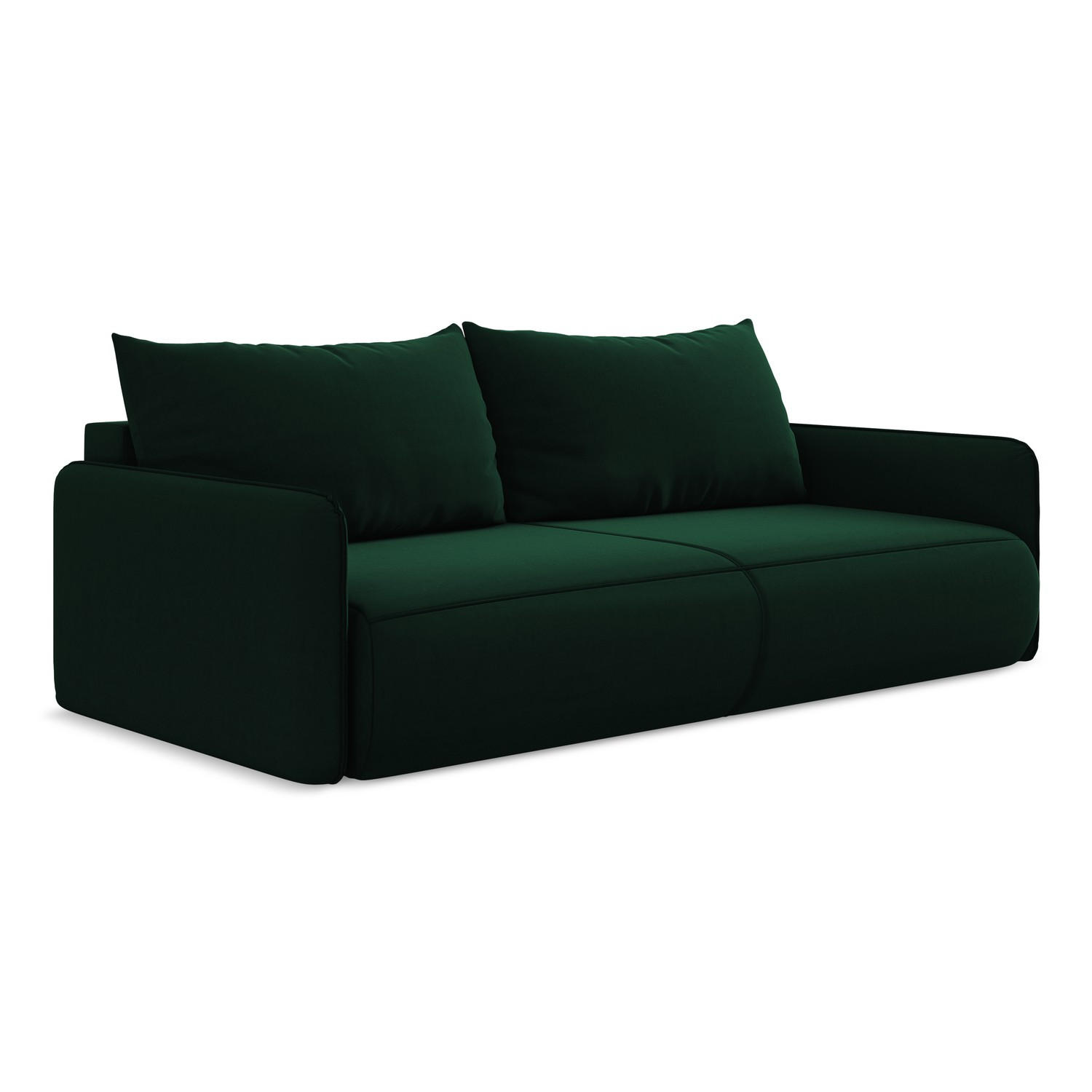 3-SITZER SOFA mit Schlaffunktion Samt Stoff Grün - Dunkelgrün/Schwarz, Kunststoff/Textil (216/86/105cm) - LaMiaSofa