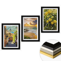 WANDBILDER 3er-Set - 20x30 cm Schwarzer Rahmen - Straßen, Meer, Strand, Zitrusbäume - Schwarz, Kunststoff (20/30cm) - ArtPrintCave