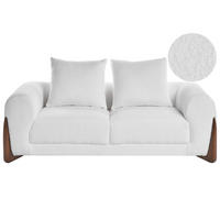 POHOVKA 2-místná Bouclé Bílá Vinliden - tmavě hnědá, textil (180/62/87cm) - Beliani
