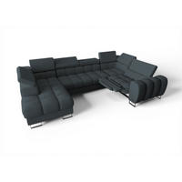 WOHNLANDSCHAFT Bastien Relax - Anthrazit, Holzwerkstoff/Textil (198/95/350cm) - Fun Möbel
