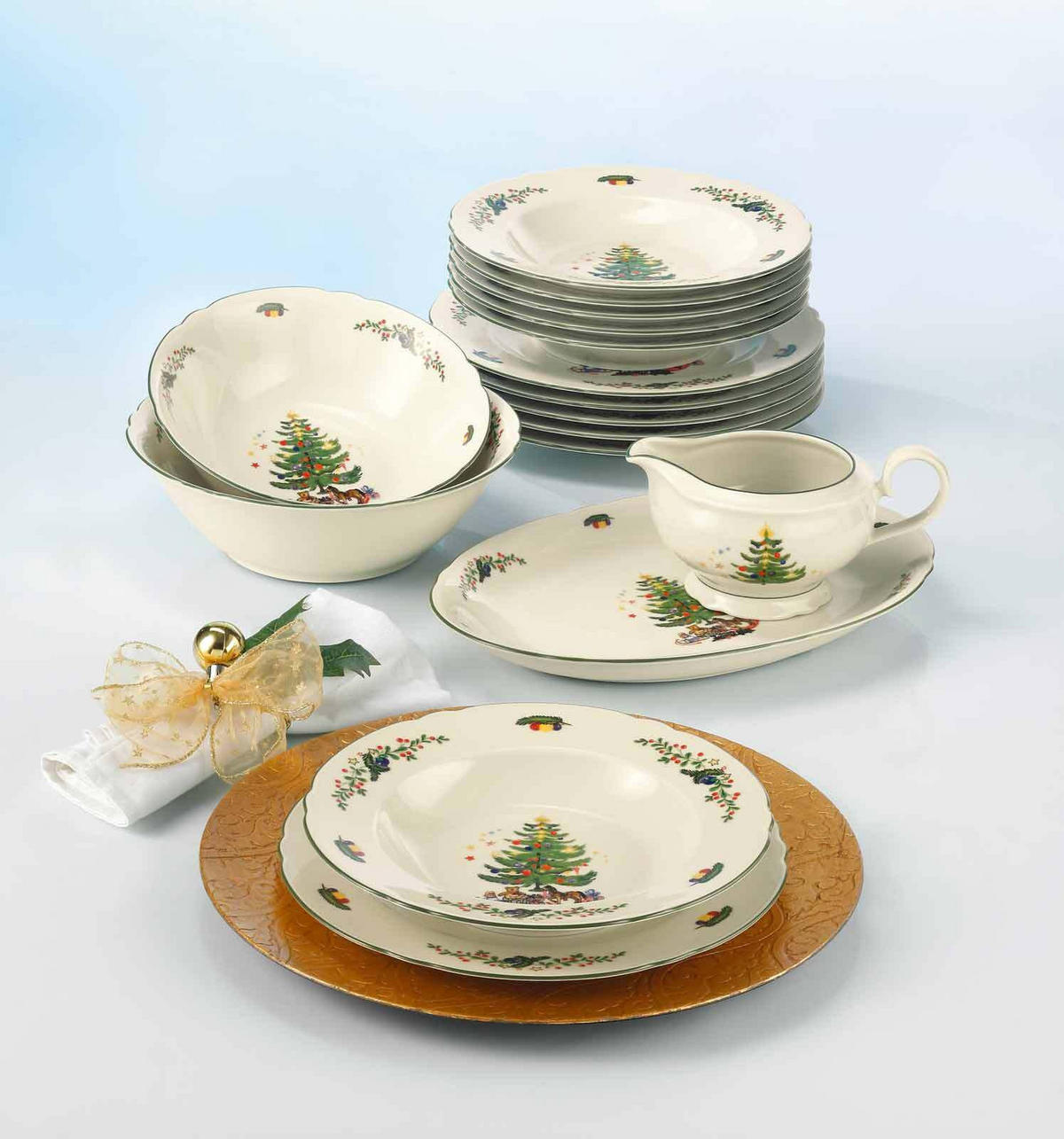 TAFELSERVICE Marieluise Weihnachten bunt 12er Set - Multicolor, Keramik (1/1/1cm) - Seltmann Weiden