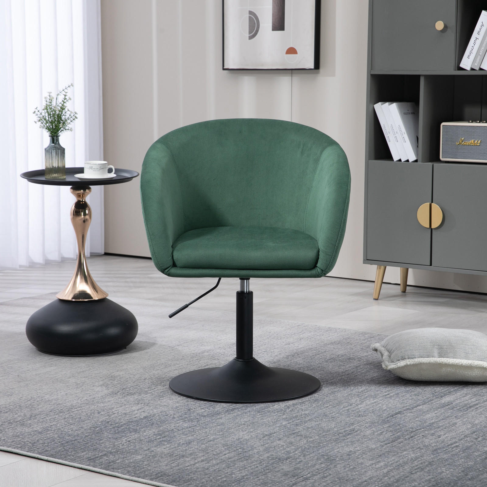 LOUNGESESSEL JAMAIKA mit Armlehnen Samt - Dunkelgrün, Textil (59/95/59cm) - SVITA