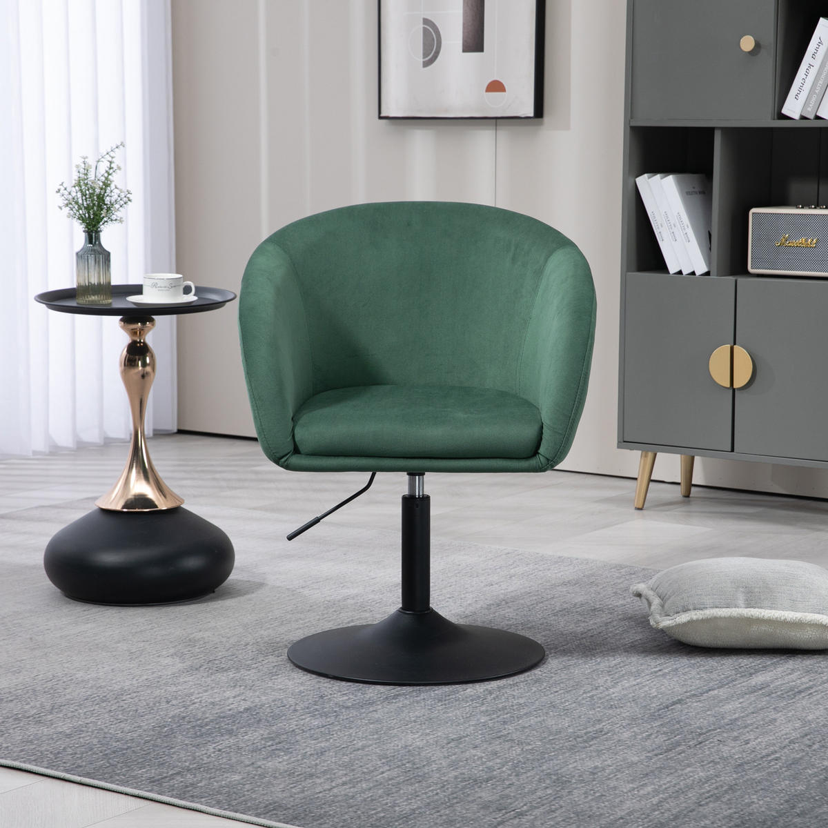 LOUNGESESSEL JAMAIKA mit Armlehnen Samt - Dunkelgrün, Textil (59/95/59cm) - SVITA