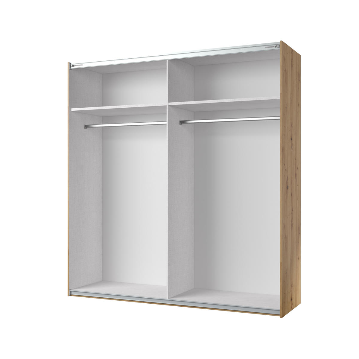 SCHWEBETÜRENSCHRANK SIGNORA 200/213/64 cm 2-türig mit Spiegel Eiche Artisan - Eiche Artisan, Holzwerkstoff (200/213/64cm) - MASSENO