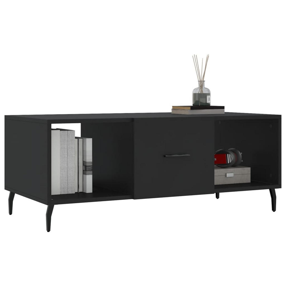 COUCHTISCH Schwarz 102x50x40 cm Holzwerkstoff - Schwarz, Holzwerkstoff (102/50/40cm) - furnicato