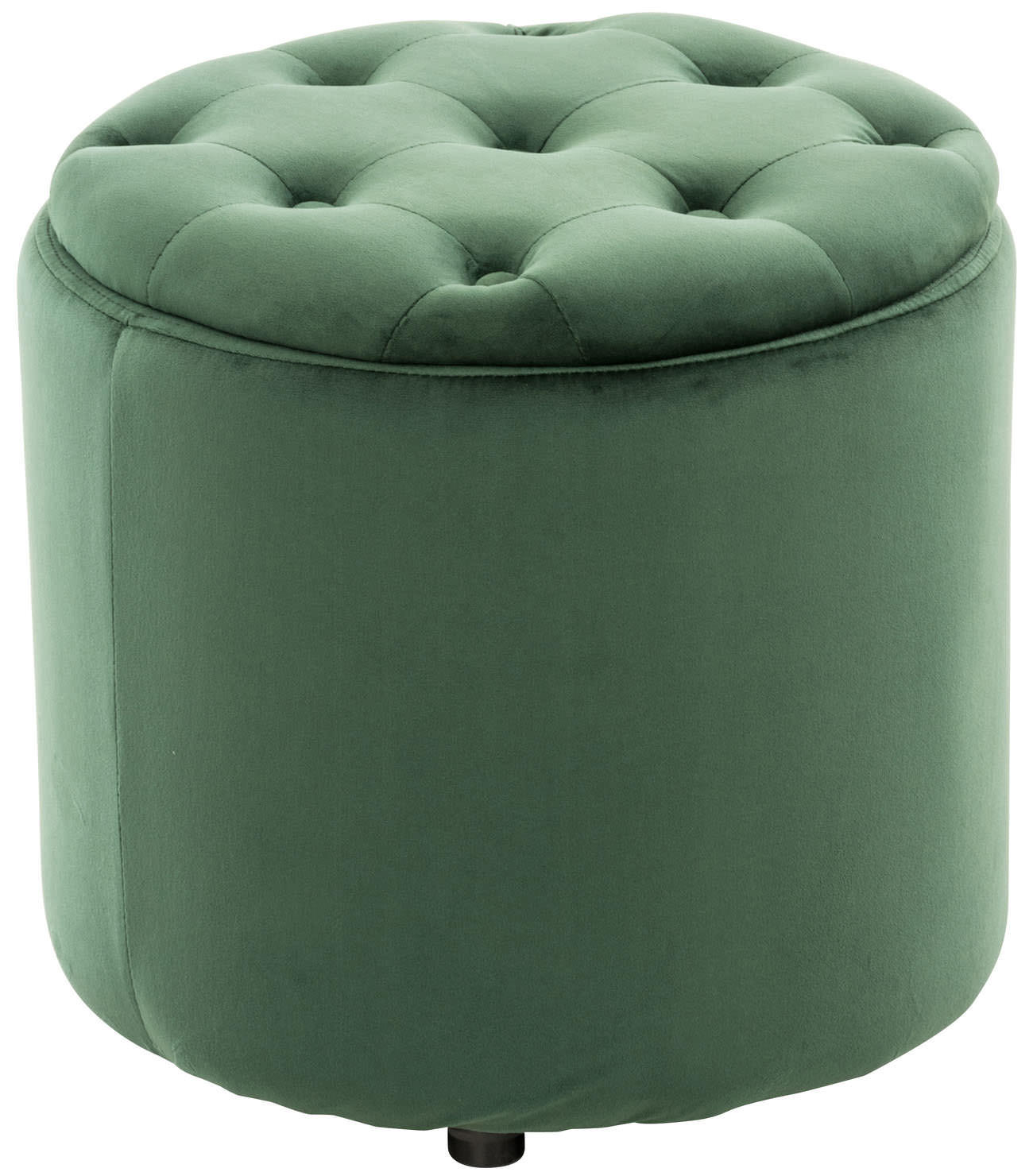 SITZWÜRFEL Samt Grün - Schwarz/Grün, Kunststoff/Textil (44/42/44cm) - CLP