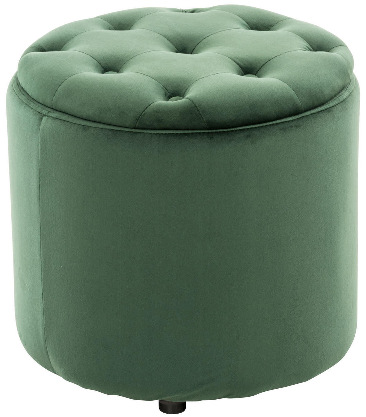 SITZWÜRFEL Samt Grün - Schwarz/Grün, Kunststoff/Textil (44/42/44cm) - CLP