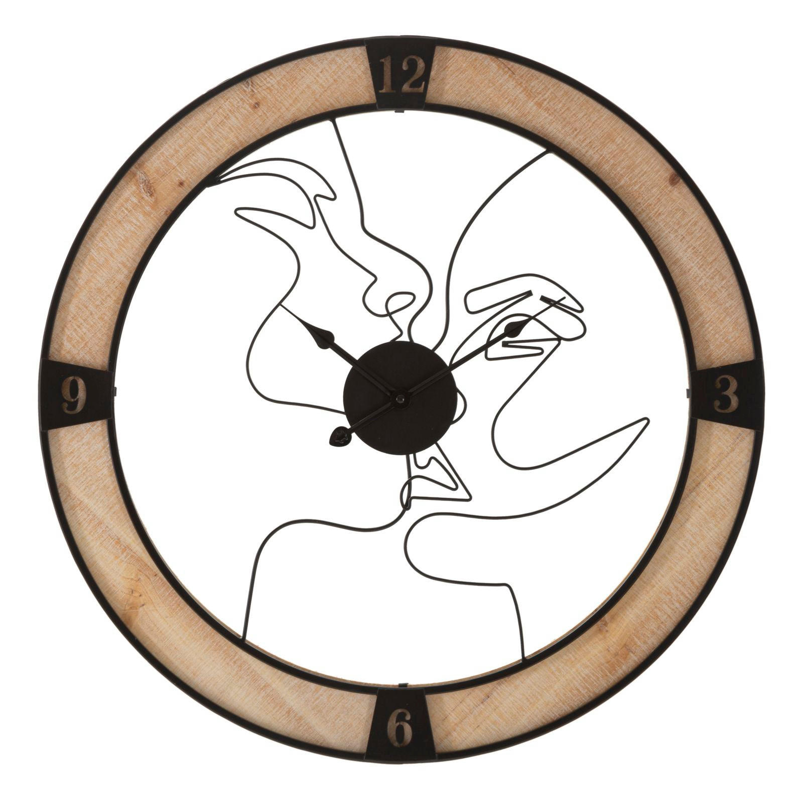 Mauro Ferretti Wanduhr Schwarz, Braun 60x60x3 cm